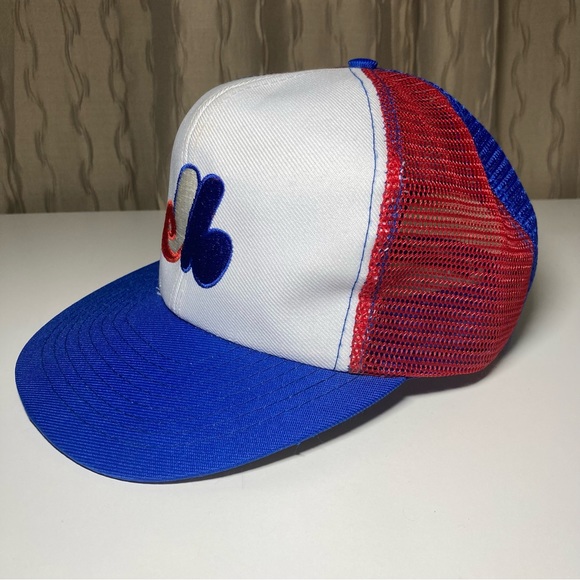 MLB Montreal Expos Size Med/Large ANNCO Tri-Color Mesh Snapback Trucker RARE - Picture 2 of 16